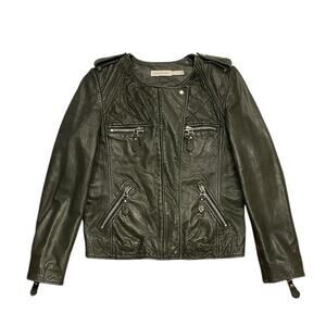 ISABEL MARANT ÉTOILE Kady Washed lambskin Leather moto biker Jacket Size 42